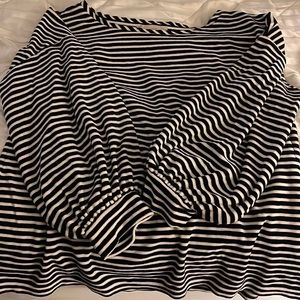 Loft Velour black and white sweater shirt